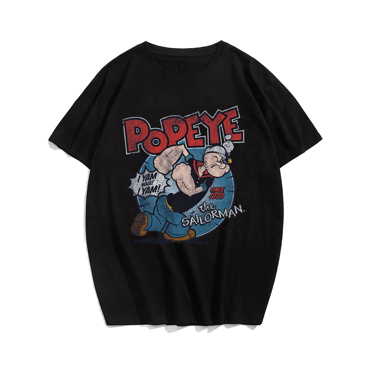 Popeye #5, Creative Men Plus Size Oversize T-shirt for Big & Tall Man