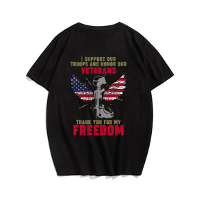 THANK YOU FOR MY FREEDOM Men T-shirt, Oversize Plus Size Man Clothing for Big & Tall