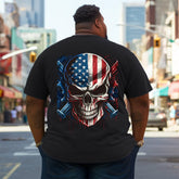 Two Guns Flag Skull Plus Size T-Shirt