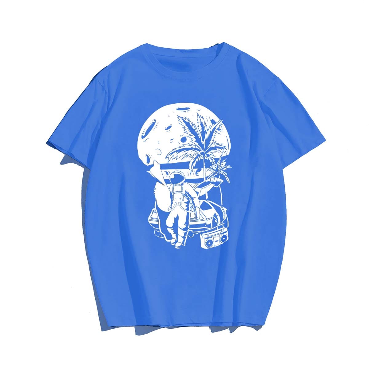 Astronaut's Holiday, Men Plus Size Oversize T-shirt for Big & Tall Man