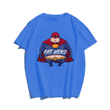 Fat Hero T-shirt for Men, Oversize Plus Size Big & Tall Man Clothing