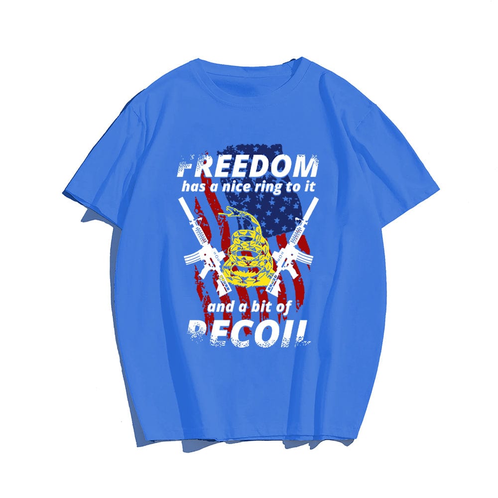 Freedom And Recoil T-shirt for Men, Oversize Plus Size Man Clothing - Big Tall Men Must Have