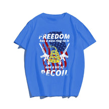 Freedom And Recoil T-shirt for Men, Oversize Plus Size Man Clothing - Big Tall Men Must Have