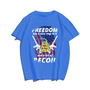 Freedom And Recoil T-shirt for Men, Oversize Plus Size Man Clothing - Big Tall Men Must Have