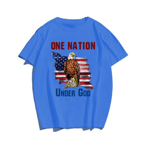 One Nation Under God Eagle T-shirt for Men, Oversize Plus Size Man Clothing - Big Tall Men Must Have