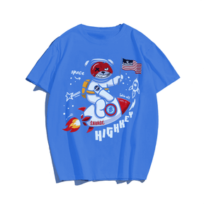 Space Men Plus Size Oversize T-shirt for Big & Tall Man