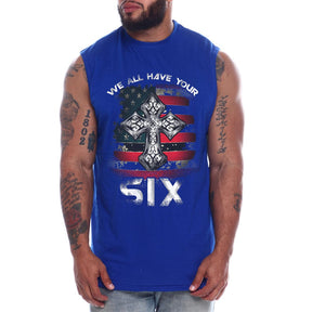 We All Have Your Six Cross Mens Sleeveless Tee