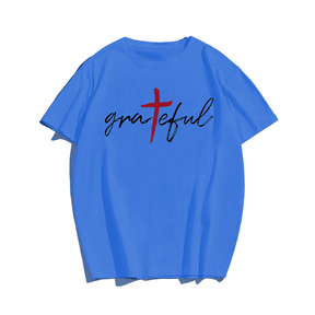 Grateful, Men Plus Size Oversize T-shirt for Big & Tall Man