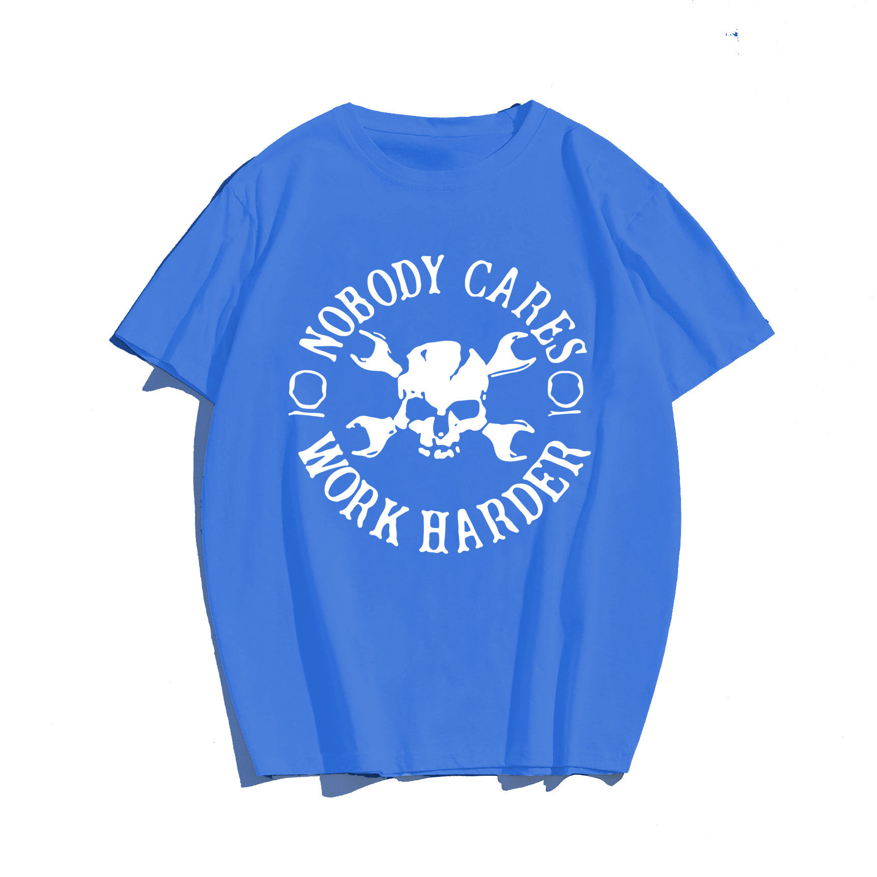 Nobody Cares Work Harder T-Shirt #2, Creative Men Plus Size Oversize T-shirt for Big & Tall Man