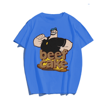 Popeye #3 Beef Cake Creative Men Plus Size Oversize T-shirt for Big & Tall Man