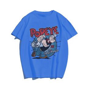 Popeye #5, Creative Men Plus Size Oversize T-shirt for Big & Tall Man