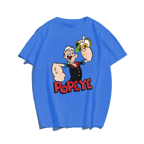 TV Cartoon Popeye Men Plus Size Oversize T-shirt for Big & Tall Man