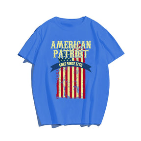 American Patriot Free Men T-shirt, Oversize Plus Size Man Clothing for Big & Tall