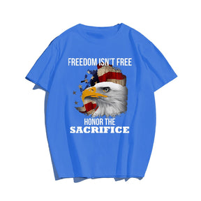 FREEDOM ISN'T FREE Men T-shirt, Oversize Plus Size Man Clothing for Big & Tall