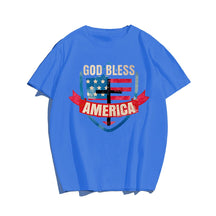 GOD BLESS AMERICA #2 Men T-shirt, Oversize Plus Size Man Clothing for Big & Tall