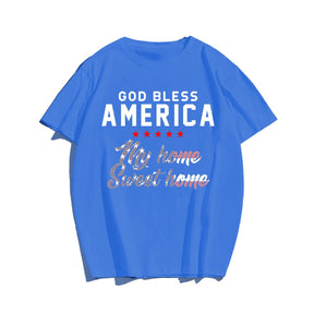 GOD BLESS AMERICA #4 Men T-shirt, Oversize Plus Size Man Clothing for Big & Tall