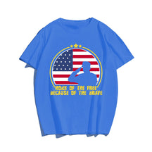 HOME OF THE FREE BECAUSE OF THE BRAVE #3 Men T-shirt, Oversize Plus Size Man Clothing for Big & Tall