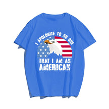 I AM AN AMERICAN #3 Men T-shirt, Oversize Plus Size Man Clothing for Big & Tall