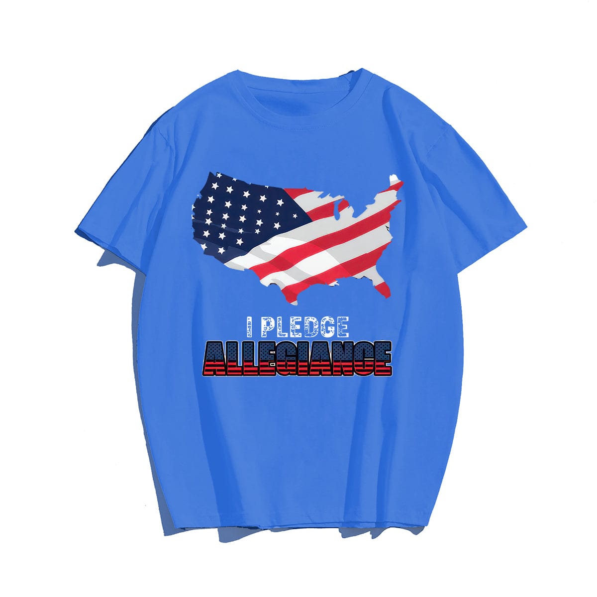 I PLEDGE ALLEGIANCE T-shirt, Oversize Plus Size Man Clothing for Big & Tall