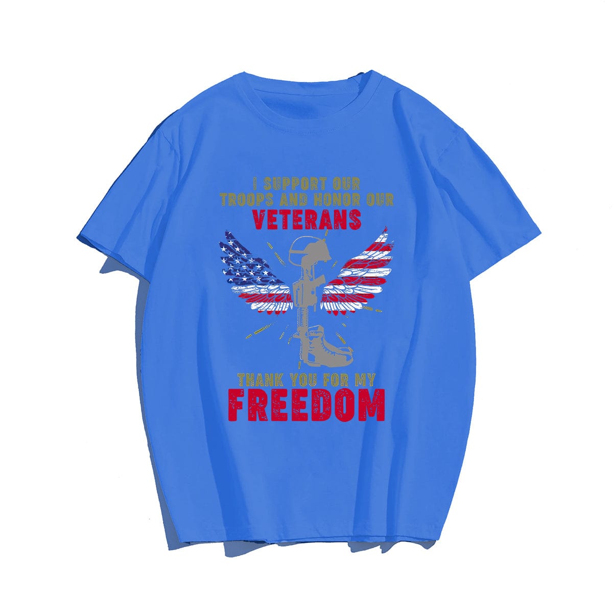 THANK YOU FOR MY FREEDOM Men T-shirt, Oversize Plus Size Man Clothing for Big & Tall