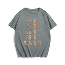 God Guts Glory Pride Respect T-shirt for Men, Oversize Plus Size Man Clothing - Big Tall Men Must Have