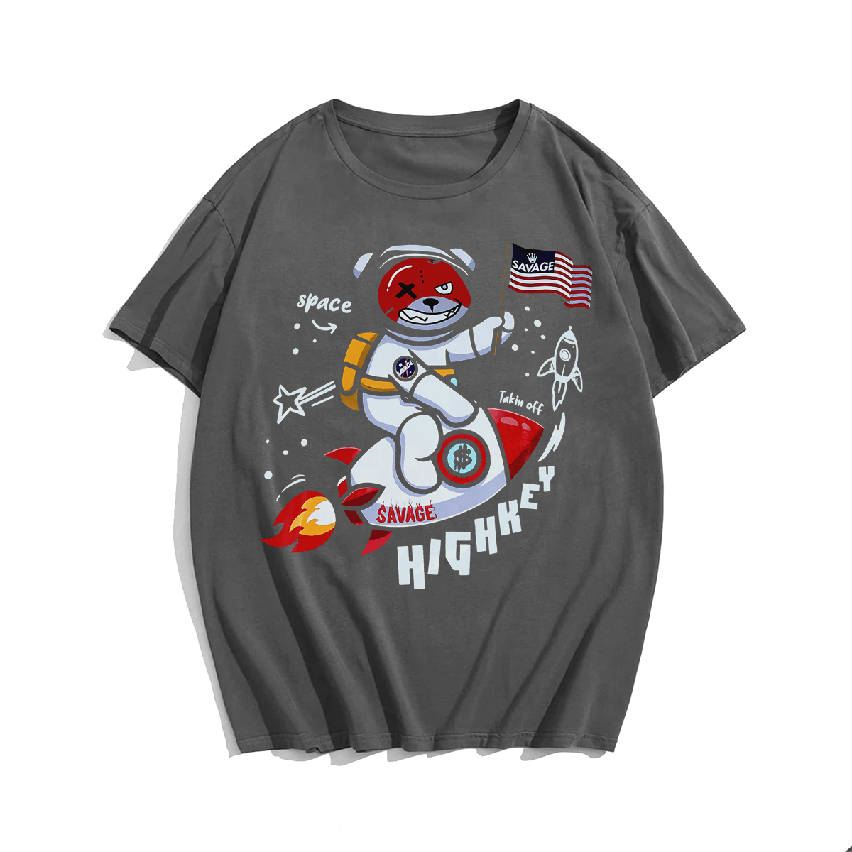 Space Men Plus Size Oversize T-shirt for Big & Tall Man