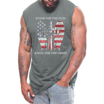 Stand For The Flag Kneel For The Cross Angel Wings Men's Sleeveless Tee