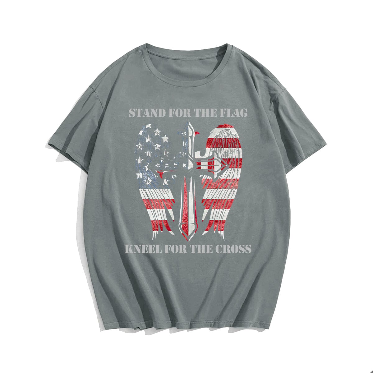 Stand For The Flag Kneel For The Cross Angel Wings Men's T-Shirts