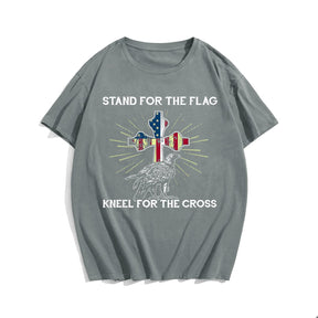 Stand For The Flag Kneel For The Cross Eagle Men's T-Shirts