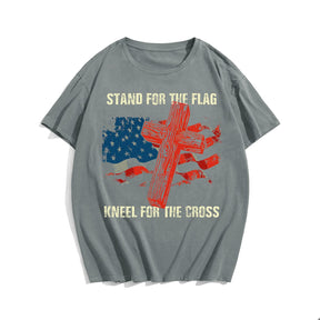 Stand For The Flag Kneel for the Cross (Version 25) Men's T-Shirts