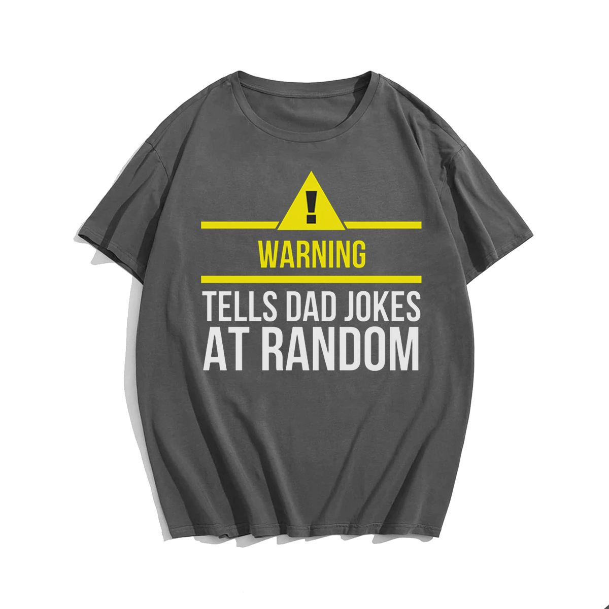 Warning Tells Dad Joke At Random T-shirt for Men, Oversize Plus Size Big & Tall Man Clothing