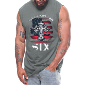 We All Have Your Six Cross Mens Sleeveless Tee