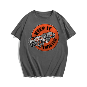 Keep It Twisted Plus Size T-Shirt, Creative Men Plus Size Oversize T-shirt for Big & Tall Man