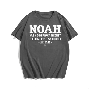 Noah Conspiracy Theorist, Men Plus Size Oversize T-shirt for Big & Tall Man