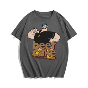 Popeye #3 Beef Cake Creative Men Plus Size Oversize T-shirt for Big & Tall Man