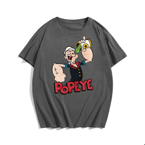 TV Cartoon Popeye Men Plus Size Oversize T-shirt for Big & Tall Man