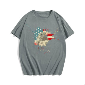 America Eagle Free Bird Men T-shirt, Oversize Plus Size Man Clothing for Big & Tall