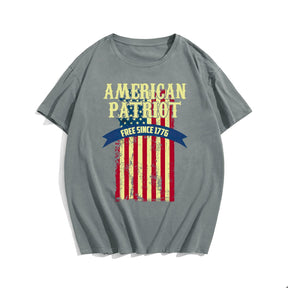 American Patriot Free Men T-shirt, Oversize Plus Size Man Clothing for Big & Tall