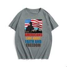 Americans care about faith and freedom Men T-shirt, Oversize Plus Size Man Clothing for Big & Tall