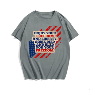 Enjoy Your Freedom #2 Men T-shirt, Oversize Plus Size Man Clothing for Big & Tall