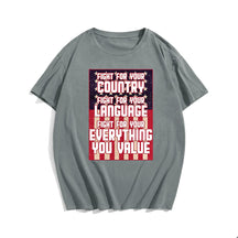 FIGHT FOR YOUR COUNTRY #2 Men T-shirt, Oversize Plus Size Man Clothing for Big & Tall