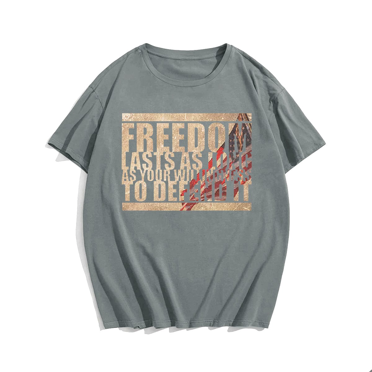 FREEDOM LAST AS LONG AS YOUR WILLING Men T-shirt, Oversize Plus Size Man Clothing for Big & Tall