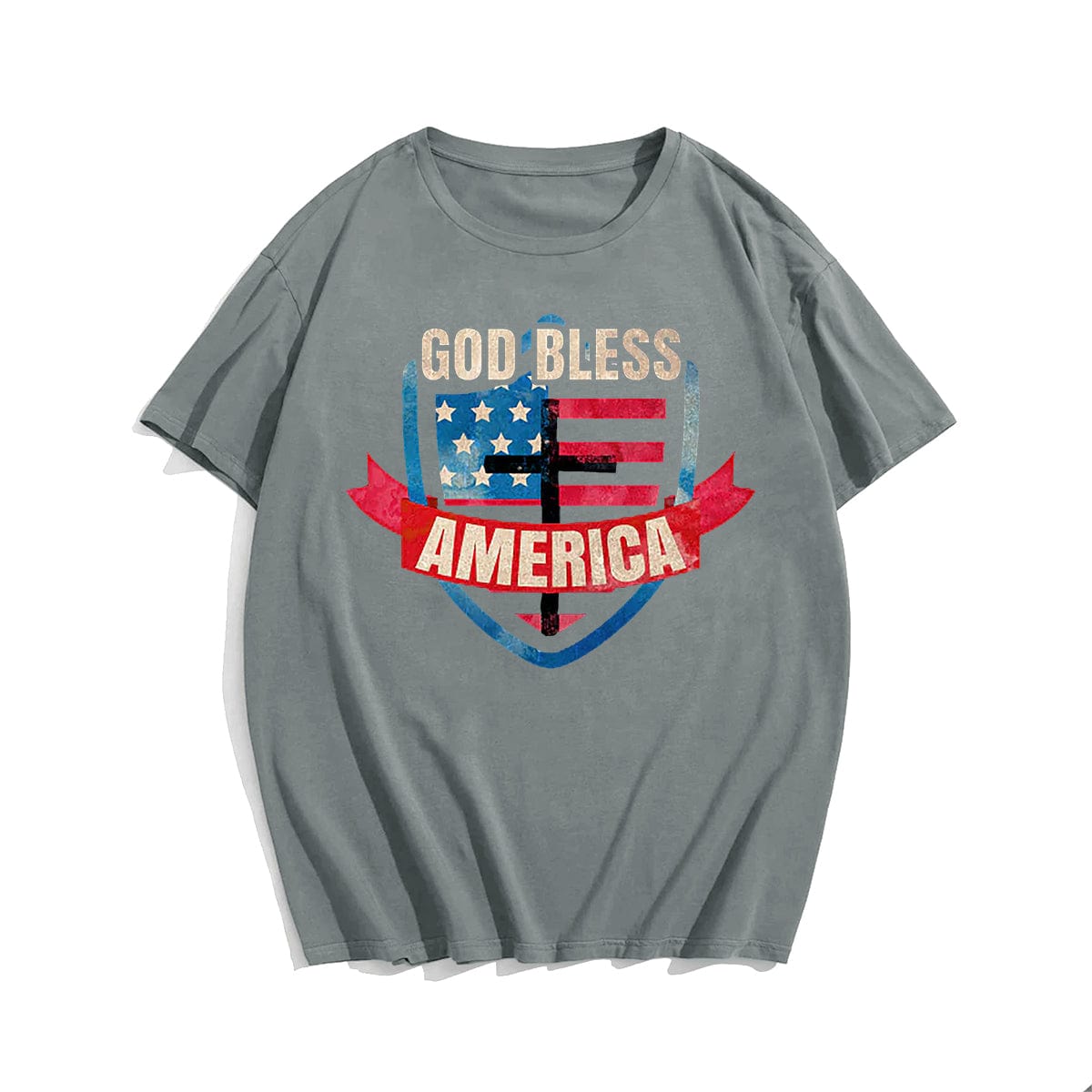 GOD BLESS AMERICA #2 Men T-shirt, Oversize Plus Size Man Clothing for Big & Tall