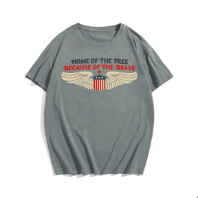 HOME OF THE FREE BECAUSE OF THE BRAVE #2 Men T-shirt, Oversize Plus Size Man Clothing for Big & Tall