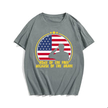 HOME OF THE FREE BECAUSE OF THE BRAVE #3 Men T-shirt, Oversize Plus Size Man Clothing for Big & Tall