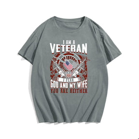 I AM A VETERAN #3 Men T-shirt, Oversize Plus Size Man Clothing for Big & Tall