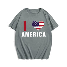 I LOVE AMERICA Men T-shirt, Oversize Plus Size Man Clothing for Big & Tall