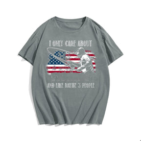 I ONLY CARE ABOUT FISHING T-shirt, Oversize Plus Size Man Clothing for Big & Tall