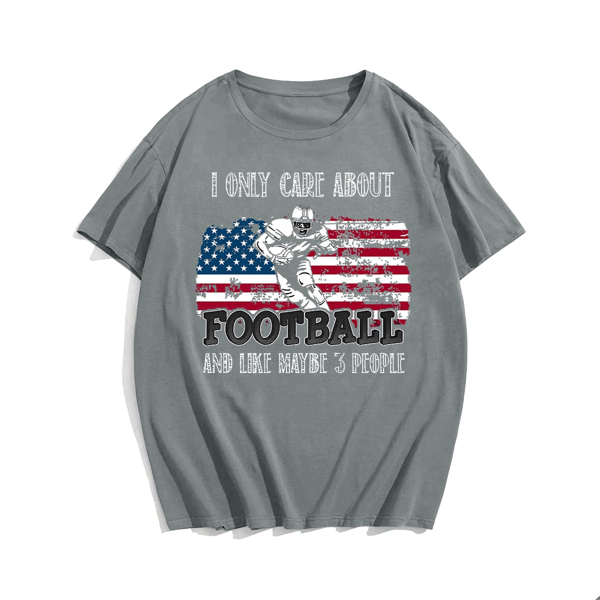 I ONLY CARE ABOUT FOOTBALL T-shirt, Oversize Plus Size Man Clothing for Big & Tall