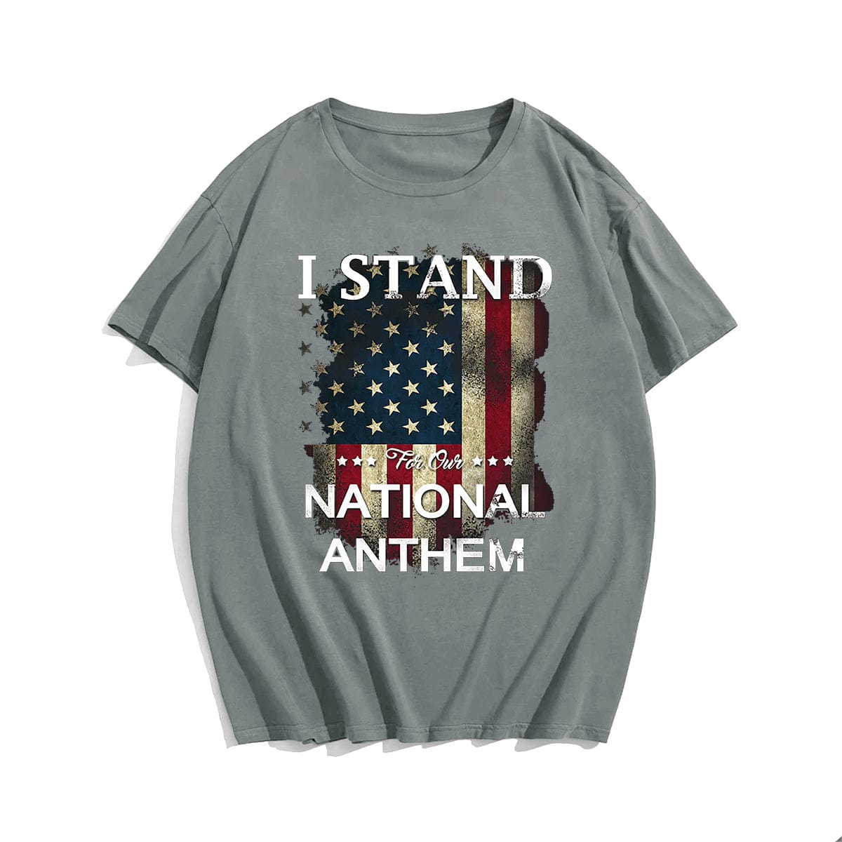 I STAND NATIONAL ANTHEM Men T-shirt, Oversize Plus Size Man Clothing for Big & Tall